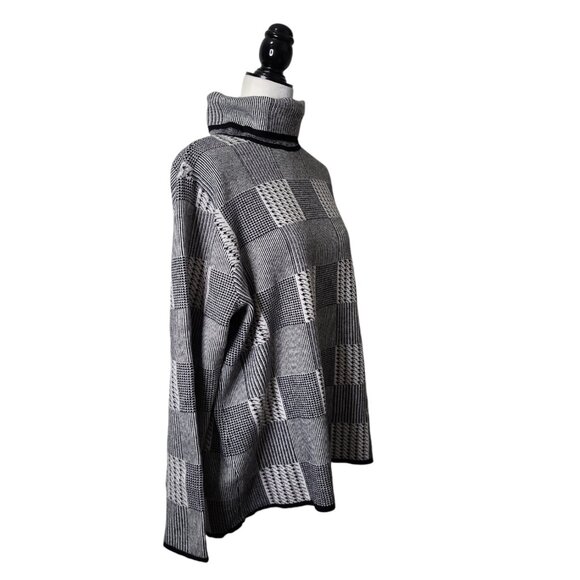 Belldini Women's Sweater Size 3XL Turtleneck Block Strip Pullover - Picture 3 of 8